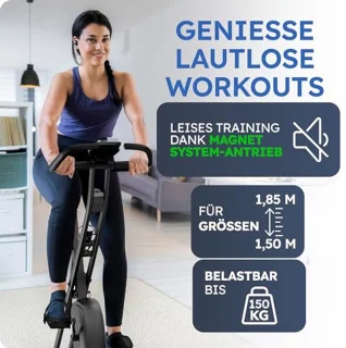 Inklapbare Hometrainer voor Senioren | Ergometer met Comfortabele Zitting en Stil Design | Tot 150 kg Belastbaar