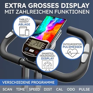 Inklapbare Hometrainer voor Senioren | Ergometer met Comfortabele Zitting en Stil Design | Tot 150 kg Belastbaar