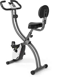 Hometrainer met Rugleuning en Hartslagsensoren - Opklapbare Fitnessbike voor Thuis