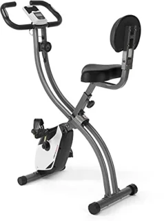 Hometrainer met Rugleuning en Hartslagsensoren - Opklapbare Fitnessbike voor Thuis