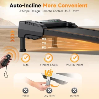 Automatische hellingsloopband met afstandsbediening voor thuis – Stil en effectief tot 6 km/u