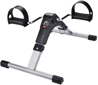 Fietstrainer – Opvouwbare Mini Hometrainer met LCD Scherm, Verstelbare Weerstand & Antislip Pedalen – Stoelfiets voor Armen en Benen