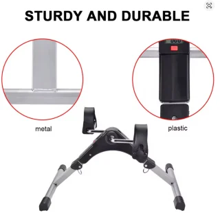 Fietstrainer – Opvouwbare Mini Hometrainer met LCD Scherm, Verstelbare Weerstand & Antislip Pedalen – Stoelfiets voor Armen en Benen