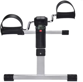 Fietstrainer – Opvouwbare Mini Hometrainer met LCD Scherm, Verstelbare Weerstand & Antislip Pedalen – Stoelfiets voor Armen en Benen