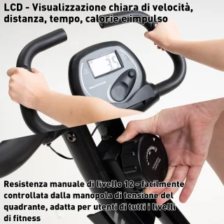 GEARSTONE Hometrainer-Hometrainer - Fitnessfiets -Opvouwbare magnetische fiets-Fitnessfiets-Opvouwbare indoor trainer voor cardiotraining thuis-Polssensor-Telefoonhouder