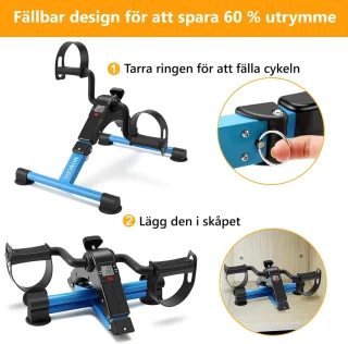 Opvouwbare Stationaire Fiets Pedaal Trainer voor Bureau met LCD-monitor
