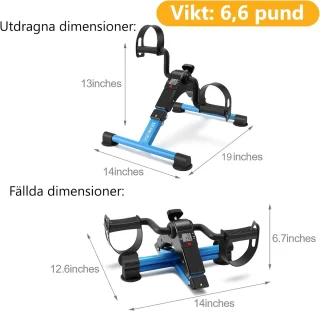 Opvouwbare Stationaire Fiets Pedaal Trainer voor Bureau met LCD-monitor