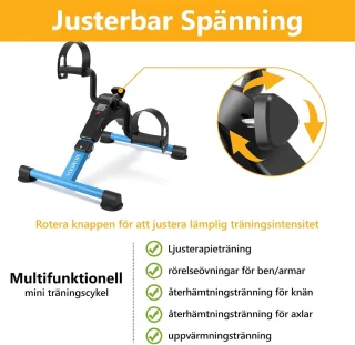 Opvouwbare Stationaire Fiets Pedaal Trainer voor Bureau met LCD-monitor