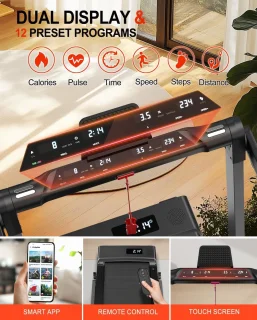 3-in-1 Wandelband voor Thuis - Inklapbaar, Bluetooth, en 12 Programma's