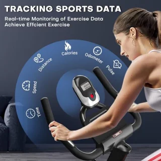 Hometrainer met magnetische weerstand en LCD-monitor voor cardiotraining