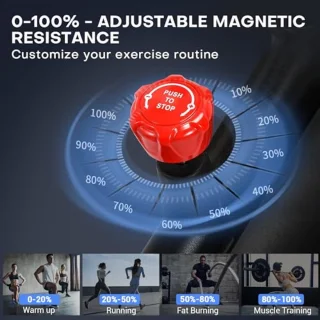Hometrainer met magnetische weerstand en LCD-monitor voor cardiotraining