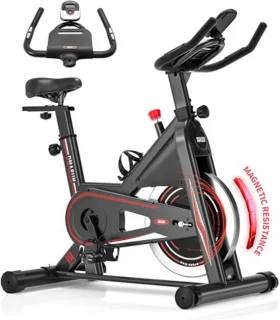Hometrainer met magnetische weerstand en LCD-monitor voor cardiotraining