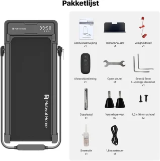 Opvouwbare 3-in-1 Loopband onder Bureau met Helling, 12 km/u en Draagbare Ontwerp voor Thuisgebruik