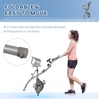 2-in-1 Hometrainer met LCD-display en Inklapbaar Ontwerp - Fietstrainer met 8 Weerstandsniveaus en Spankabels