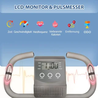 2-in-1 Hometrainer met LCD-display en Inklapbaar Ontwerp - Fietstrainer met 8 Weerstandsniveaus en Spankabels