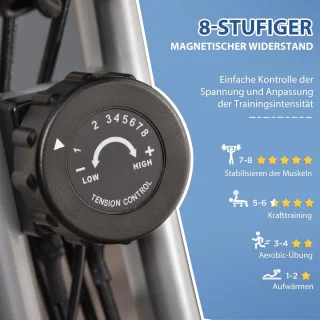 2-in-1 Hometrainer met LCD-display en Inklapbaar Ontwerp - Fietstrainer met 8 Weerstandsniveaus en Spankabels