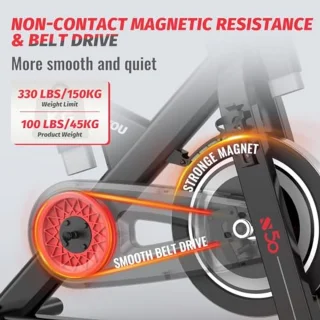 Magnetische Weerstand Fiets met 15kg Vliegwiel - Verstelbare Ergometer Voor Thuis