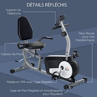 Halflange hometrainer met LCD-scherm - Verstelbare zitting en 8 weerstandsniveaus