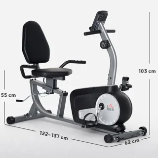 Halflange hometrainer met LCD-scherm - Verstelbare zitting en 8 weerstandsniveaus