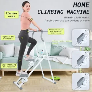 Opvouwbare Trapstepper voor Full-Body Training - Verstelbare Verticale Klimmachine voor Thuis