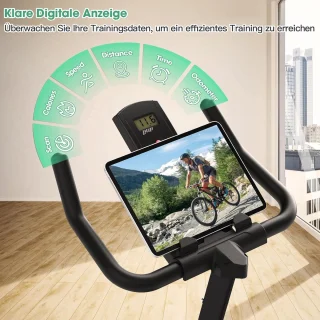 Hometrainer voor Thuis met Bluetooth en LCD-Display - Comfortabele Spinfiets met Magneetweerstand