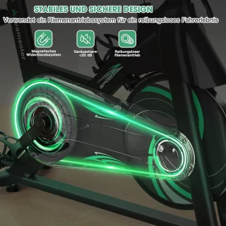 Hometrainer voor Thuis met Bluetooth en LCD-Display - Comfortabele Spinfiets met Magneetweerstand