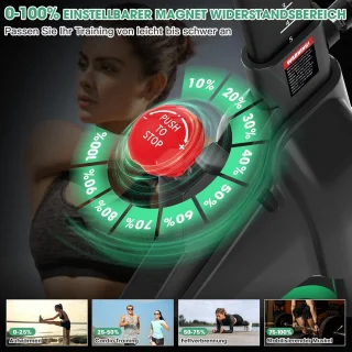 Hometrainer voor Thuis met Bluetooth en LCD-Display - Comfortabele Spinfiets met Magneetweerstand