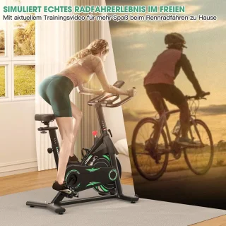 Hometrainer voor Thuis met Bluetooth en LCD-Display - Comfortabele Spinfiets met Magneetweerstand
