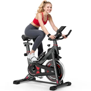 Hometrainers - Fitnessfiets voor binnenshuis met vliegwiel van 10 kg - LCD-scherm - Verstelbare stoel en armleuningen - Draagvermogen 120 kg