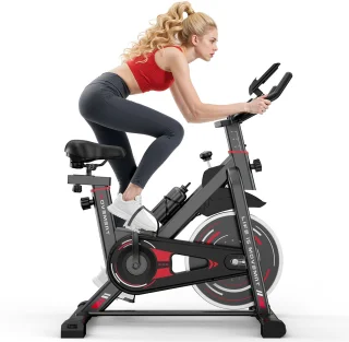 Hometrainers - Fitnessfiets voor binnenshuis met vliegwiel van 10 kg - LCD-scherm - Verstelbare stoel en armleuningen - Draagvermogen 120 kg