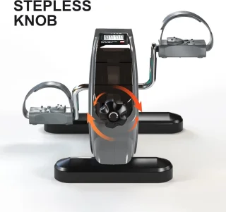 Draagbare Mini Hometrainer voor Onder Bureau met Vliegwiel voor Senioren en Revalidatie