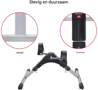 Opvouwbare Fitness Fietstrainer – Pedal Exerciser met LCD Display, Weerstand Instelbaar – Compacte Been- en Armtrainer voor Thuis & Kantoor