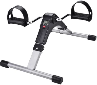 Opvouwbare Fitness Fietstrainer – Pedal Exerciser met LCD Display, Weerstand Instelbaar – Compacte Been- en Armtrainer voor Thuis & Kantoor