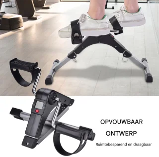 Opvouwbare Fitness Fietstrainer – Pedal Exerciser met LCD Display, Weerstand Instelbaar – Compacte Been- en Armtrainer voor Thuis & Kantoor