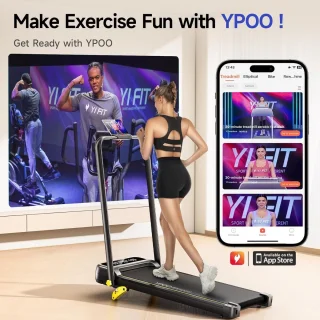 Opvouwbare Loopband met 8% Helling voor Thuisgebruik - Stille Treadmill van 0,8-8 km/u, Led-display, App en Afstandsbediening