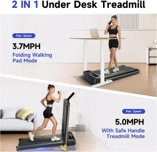 Opvouwbare Loopband met 8% Helling voor Thuisgebruik - Stille Treadmill van 0,8-8 km/u, Led-display, App en Afstandsbediening