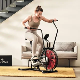 Air Bike met Luchtweerstand voor Effectieve Thuistraining, Compatibel met Apps, Verlicht Display, Tot 100 kg