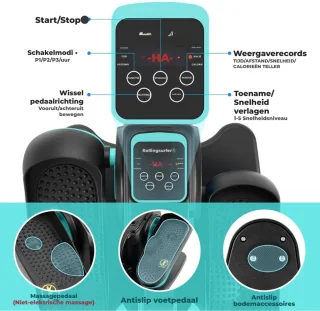 Elektrische Crosstrainer – Onder-Bureau Elliptical – Compacte Zit-Pedaaltrainer met Afstandsbediening – Geschikt voor Senioren & Jongeren – Draagbaar Fitnessapparaat
