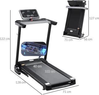 Opvouwbare fitness-loopband met 12 programma's en mobiele telefoonhouder - Maximaal 100 kg