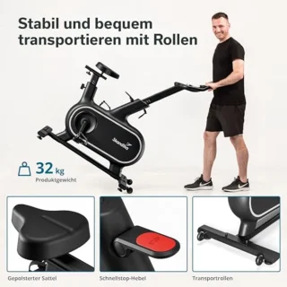 Hometrainer Fiets met 32 Weerstandsniveaus en App-Bediening | Perfect voor Thuis Workout