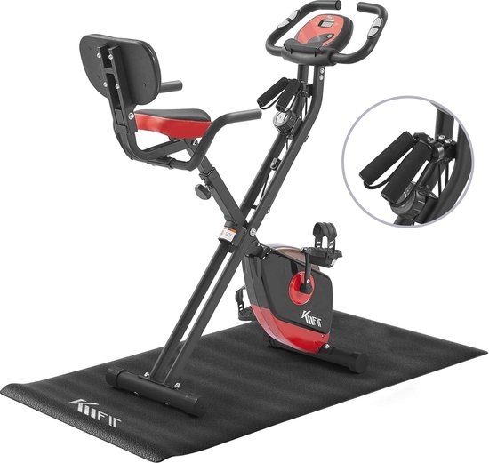 2in1 Hometrainer Opvouwbare Fitnessfiets met LCD-Display