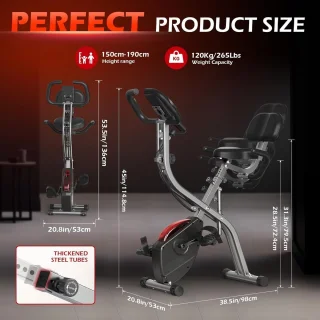 3in1 Fitnessfiets Hometrainer Inclapbaar Zwart
