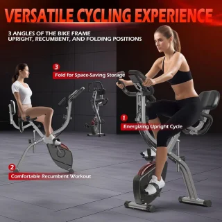 3in1 Fitnessfiets Hometrainer Inclapbaar Zwart