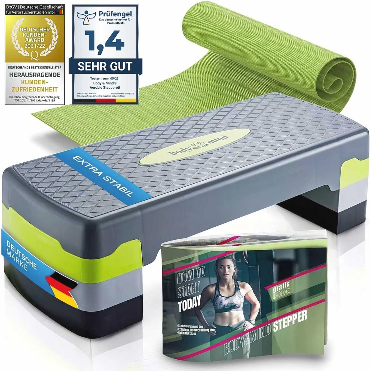 De Aerobic Stepper Stapelbank Set in één oogopslag