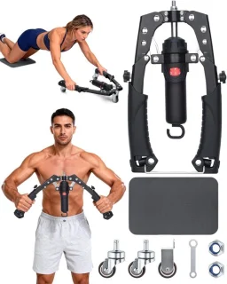 Armtrainer met vaste en zwenkwielen zwart