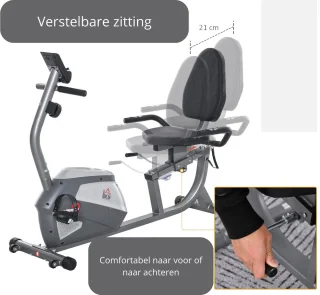 BellissiBo® Hometrainer met Rugleuning en LCD-scherm