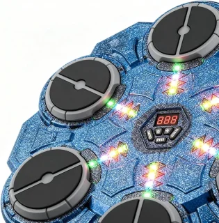 Boksmachine muziekbox met wandmontage bokstrainer, 335 x 365 x 37 cm, blauw