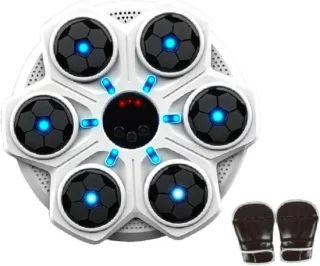 Boksmat met stootkussen muziek bokstrainer 35.5 cm zwart