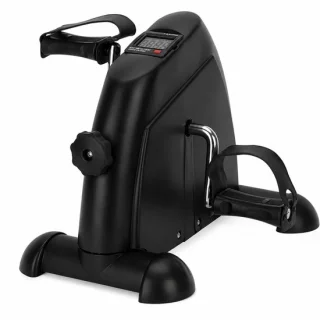 BSS® stoelfiets hometrainer, compacte pedaaltrainer voor benen en armen, zwart