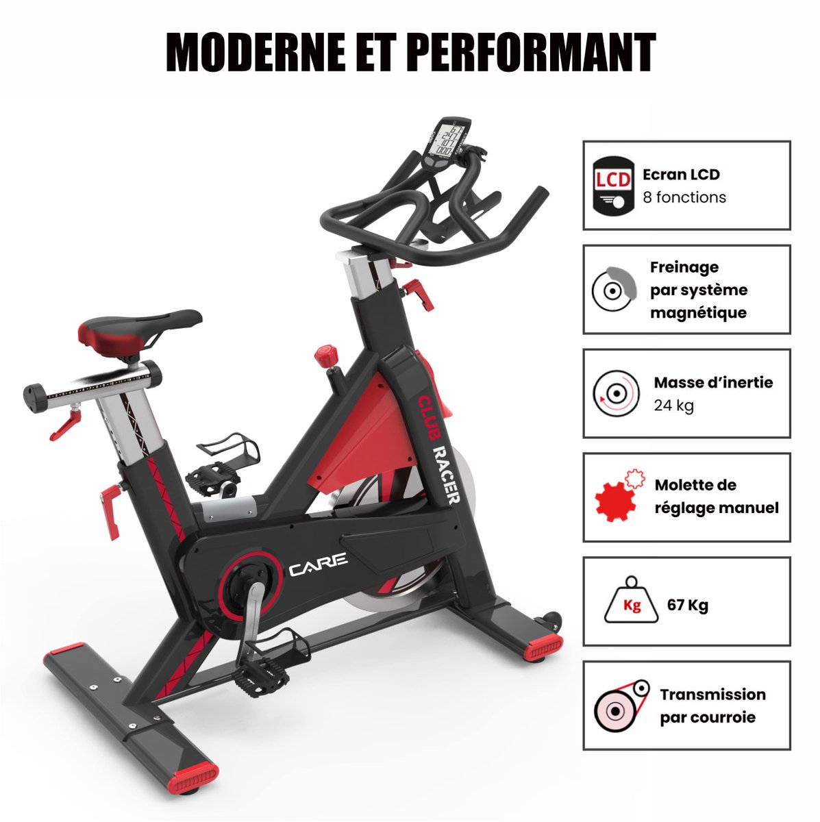 De Club Racer Spinningfiets in één oogopslag